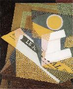 Juan Gris Newpaper and Fruit dish oil painting picture wholesale